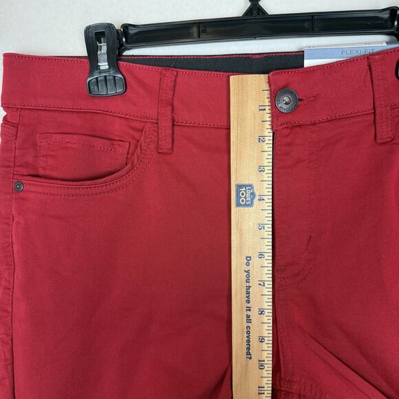 Liz Claiborne Jeans Womens 14 Red Denim Flex-Fit Classic Slim Skinny Leg Zip Fly - Picture 12 of 13